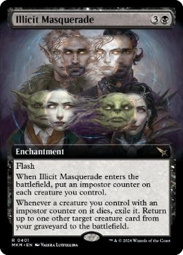 [401]【EN】【FOIL】■拡張アート■無法の仮面舞踏会/Illicit Masquerade【MKM】[R][黒]