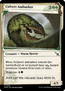 [351]【EN】【FOIL】■ショーケース■暗渠で待ち伏せるもの/Culvert Ambusher【MKM】[U][緑]