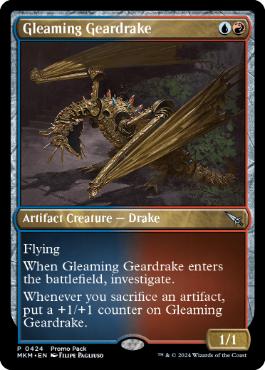 [424]【EN】【FOIL】■PROMO■煌く機械ドレイク/Gleaming Geardrake【MKM】[U][多色]