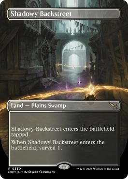 [330]【EN】【FOIL】■ボーダーレス■薄暗い裏通り/Shadowy Backstreet【MKM】[R][土地]