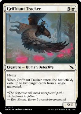 [017]【EN】グリフィン乗りの追跡者/Griffnaut Tracker【MKM】[C][白]