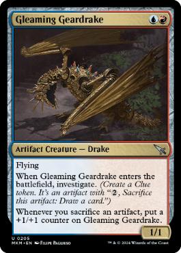 [205]【EN】煌く機械ドレイク/Gleaming Geardrake【MKM】[U][多色]