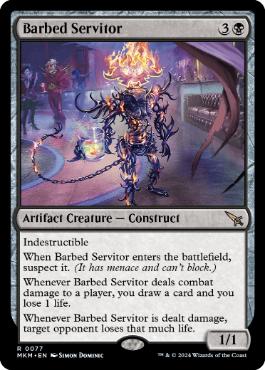 [077]【EN】【FOIL】有刺の給仕/Barbed Servitor【MKM】[R][黒]