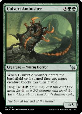 [158]【EN】【FOIL】暗渠で待ち伏せるもの/Culvert Ambusher【MKM】[U][緑]