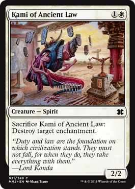 [021]【EN】【FOIL】古の法の神/Kami of Ancient Law【MM2】[C][白]