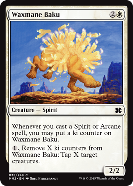 [038]【EN】【FOIL】蝋鬣の獏/Waxmane Baku【MM2】[C][白]