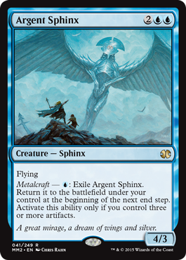 [041]【EN】【FOIL】銀白のスフィンクス/Argent Sphinx【MM2】[R][青]