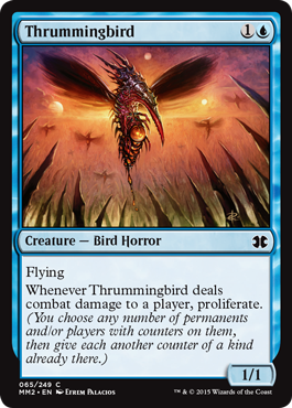 [065]【EN】【FOIL】かき鳴らし鳥/Thrummingbird【MM2】[C][青]