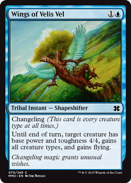 [070]【EN】【FOIL】ヴェリズ・ヴェルの翼/Wings of Velis Vel【MM2】[C][青]