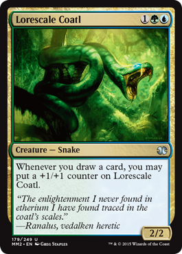 [188]【EN】【FOIL】知識鱗のコアトル/Lorescale Coatl【MM2】[U][多色]