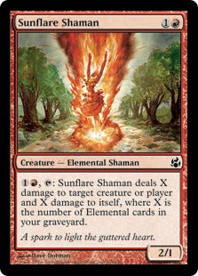 [108]【EN】【FOIL】太陽弾けのシャーマン/Sunflare Shaman【MOR】[C][赤]