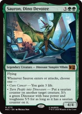 [731]【EN】【FOIL】吸精恐竜、サウロン/Sauron, Dino Devotee【MSC】[M][緑]
