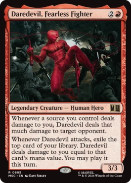 [685]【EN】【FOIL】恐れ知らずの戦士、デアデビル/Daredevil, Fearless Fighter【MSC】[R][赤]