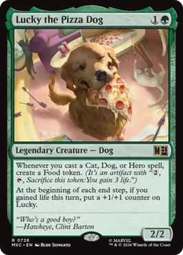 [726]【EN】【FOIL】ピザ犬ラッキー/Lucky the Pizza Dog【MSC】[R][緑]