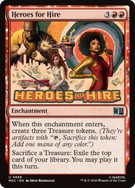[688]【EN】【FOIL】ヒーローズ・フォー・ハイアー/Heroes for Hire【MSC】[U][赤]