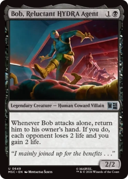 [649]【EN】【FOIL】不承不承のヒドラ工作員、ボブ/Bob, Reluctant HYDRA Agent【MSC】[U][黒]