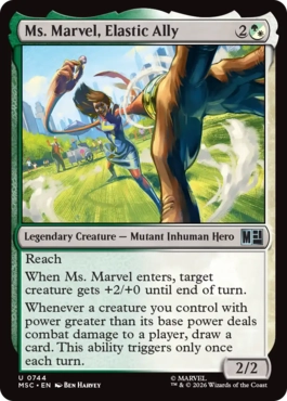 [744]【EN】【FOIL】伸縮する仲間、ミズ・マーベル/Ms. Marvel, Elastic Ally【MSC】[U][多色]