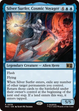 [639]【EN】【FOIL】宇宙の旅人、シルバーサーファー/Silver Surfer, Cosmic Voyager【MSC】[R][青]