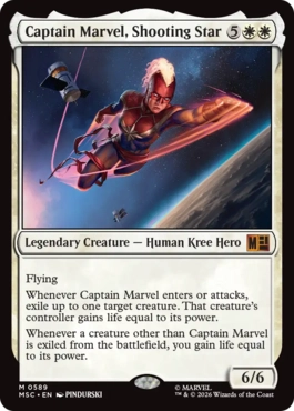 [589]【EN】【FOIL】流れ星、キャプテン・マーベル/Captain Marvel, Shooting Star【MSC】[M][白]