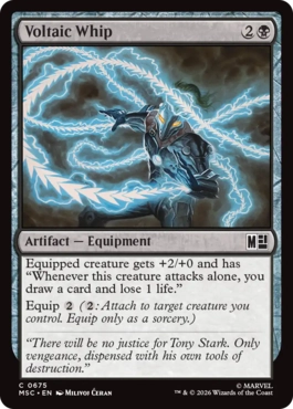 [675]【EN】【FOIL】電撃鞭/Voltaic Whip【MSC】[C][黒]