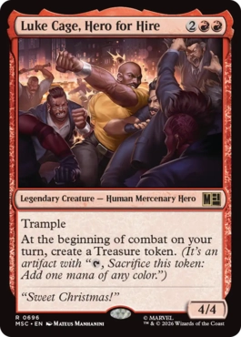 [696]【EN】【FOIL】ヒーローズ・フォー・ハイアー、ルーク・ケイジ/Luke Cage, Hero for Hire【MSC】[R][赤]