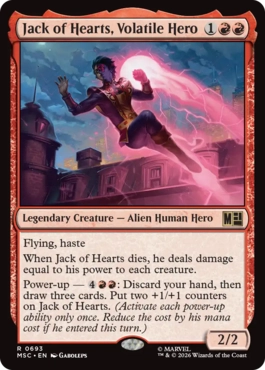 [693]【EN】【FOIL】一触即発のヒーロー、ジャック・オブ・ハーツ/Jack of Hearts, Volatile Hero【MSC】[R][赤]