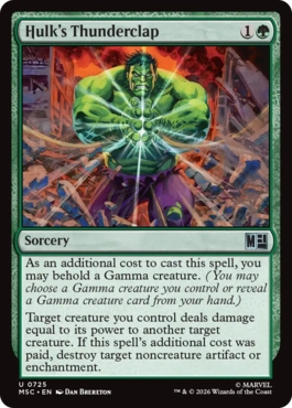 [725]【EN】【FOIL】ハルクのサンダークラップ/Hulk's Thunderclap【MSC】[U][緑]