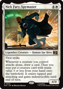 [603]【EN】【FOIL】諜報機関の長、ニック・フューリー/Nick Fury, Spymaster【MSC】[R][白]