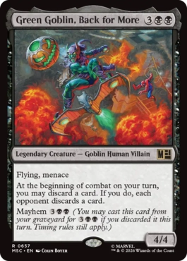 [657]【EN】【FOIL】再度襲い来る者、グリーンゴブリン/Green Goblin, Back for More【MSC】[R][黒]