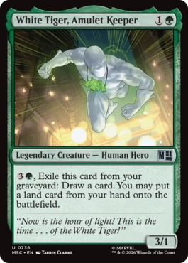 [736]【EN】【FOIL】アミュレットの保持者、ホワイトタイガー/White Tiger, Amulet Keeper【MSC】[U][緑]