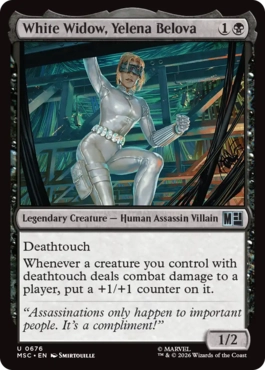 [676]【EN】【FOIL】ホワイト・ウィドウ、エレーナ・ベロワ/White Widow, Yelena Belova【MSC】[U][黒]