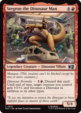 [810]【EN】【FOIL】恐竜人間ステグロン/Stegron the Dinosaur Man【MSC】[C][赤]