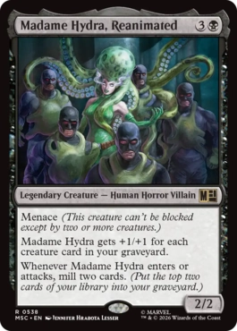 [538]【EN】【FOIL】蘇りし者、マダム・ヒドラ/Madame Hydra, Reanimated【MSC】[R][黒]