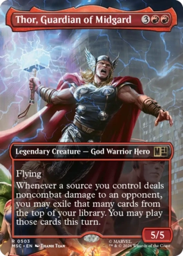 [503]【EN】【FOIL】■ボーダーレス■ミッドガルドの守護神、ソー/Thor, Guardian of Midgard【MSC】[R][赤]