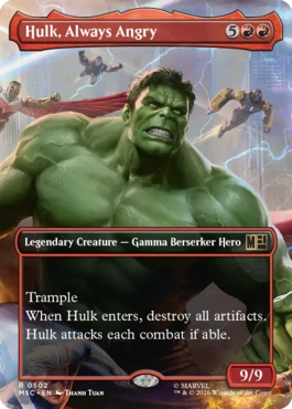 [502]【EN】【FOIL】■ボーダーレス■いつも怒っている、ハルク/Hulk, Always Angry【MSC】[R][赤]