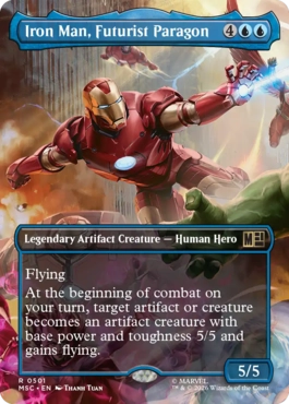 [501]【EN】【FOIL】■ボーダーレス■未来の先駆者、アイアンマン/Iron Man, Futurist Paragon【MSC】[R][青]