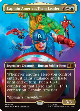[005]【EN】【FOIL】■ボーダーレス■チームのリーダー、キャプテン・アメリカ/Captain America, Team Leader【MSC】[M][多色]