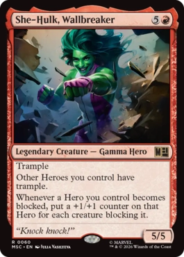 [060]【EN】壁を砕く女戦士、シーハルク/She-Hulk, Wallbreaker【MSC】[R][赤]