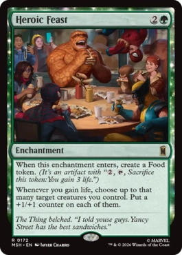 [172]【EN】【FOIL】ヒーローの宴/Heroic Feast【MSH】[R][緑]