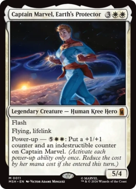 [011]【EN】【FOIL】地球の守護者、キャプテン・マーベル/Captain Marvel, Earth's Protector【MSH】[M][白]