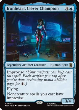 [060]【EN】【FOIL】才気煥発な勇士、アイアンハート/Ironheart, Clever Champion【MSH】[R][青]
