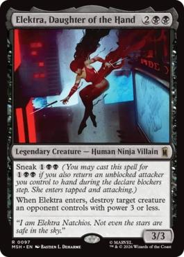 [097]【EN】【FOIL】ザ・ハンドのくノ一、エレクトラ/Elektra, Daughter of the Hand【MSH】[R][黒]