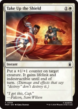 [039]【EN】【FOIL】盾、構え/Take Up the Shield【MSH】[C][白]