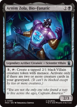 [086]【EN】【FOIL】狂気の生物化学者、アーニム・ゾラ/Arnim Zola, Bio-Fanatic【MSH】[U][黒]