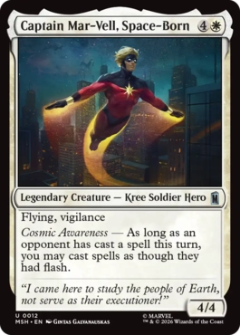 [012]【EN】【FOIL】宇宙に生まれし者、キャプテン・マー＝ベル/Captain Mar-Vell, Space-Born【MSH】[U][白]