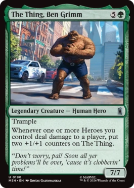 [190]【EN】【FOIL】ザ・シング、ベン・グリム/The Thing, Ben Grimm【MSH】[U][緑]