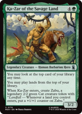 [174]【EN】【FOIL】サヴェッジ・ランドのケイザー/Ka-Zar of the Savage Land【MSH】[U][緑]