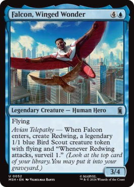 [052]【EN】【FOIL】翼を持つ戦士、ファルコン/Falcon, Winged Wonder【MSH】[U][青]