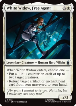 [042]【EN】【FOIL】独立エージェント、ホワイト・ウィドウ/White Widow, Free Agent【MSH】[U][白]