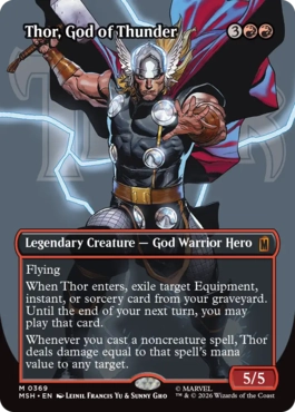 [369]【EN】【FOIL】■ボーダーレス■雷神、ソー/Thor, God of Thunder【MSH】[M][赤]